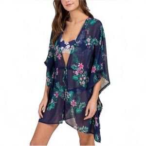 Francesca’s Navy Blue Floral Cover-Up